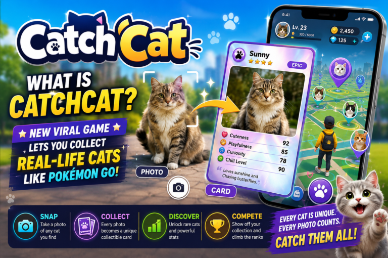 What is CatchCat New viral game lets you collect real-life cats like Pokémon Go as every photo becomes a collectible card with unique stats