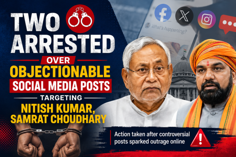 Two arrested over objectionable social media posts targeting Nitish Kumar, Samrat Choudhary